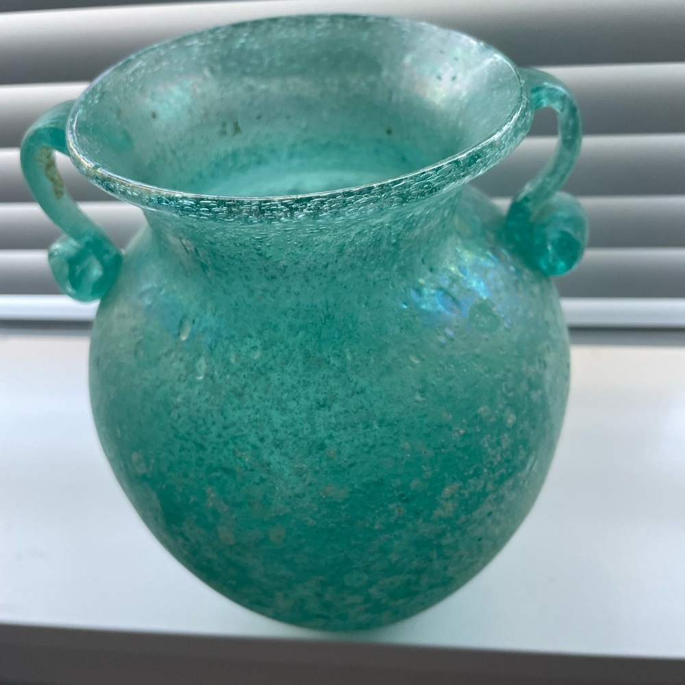 Blown Glass Roman Urn Style Vase Home Decor